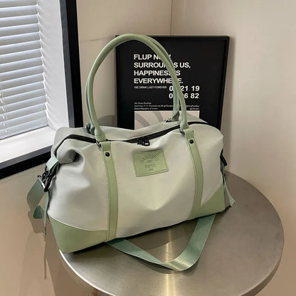 Detachable Crossbody Strap Polyester Travel Bag Sage One Size - Fashorio