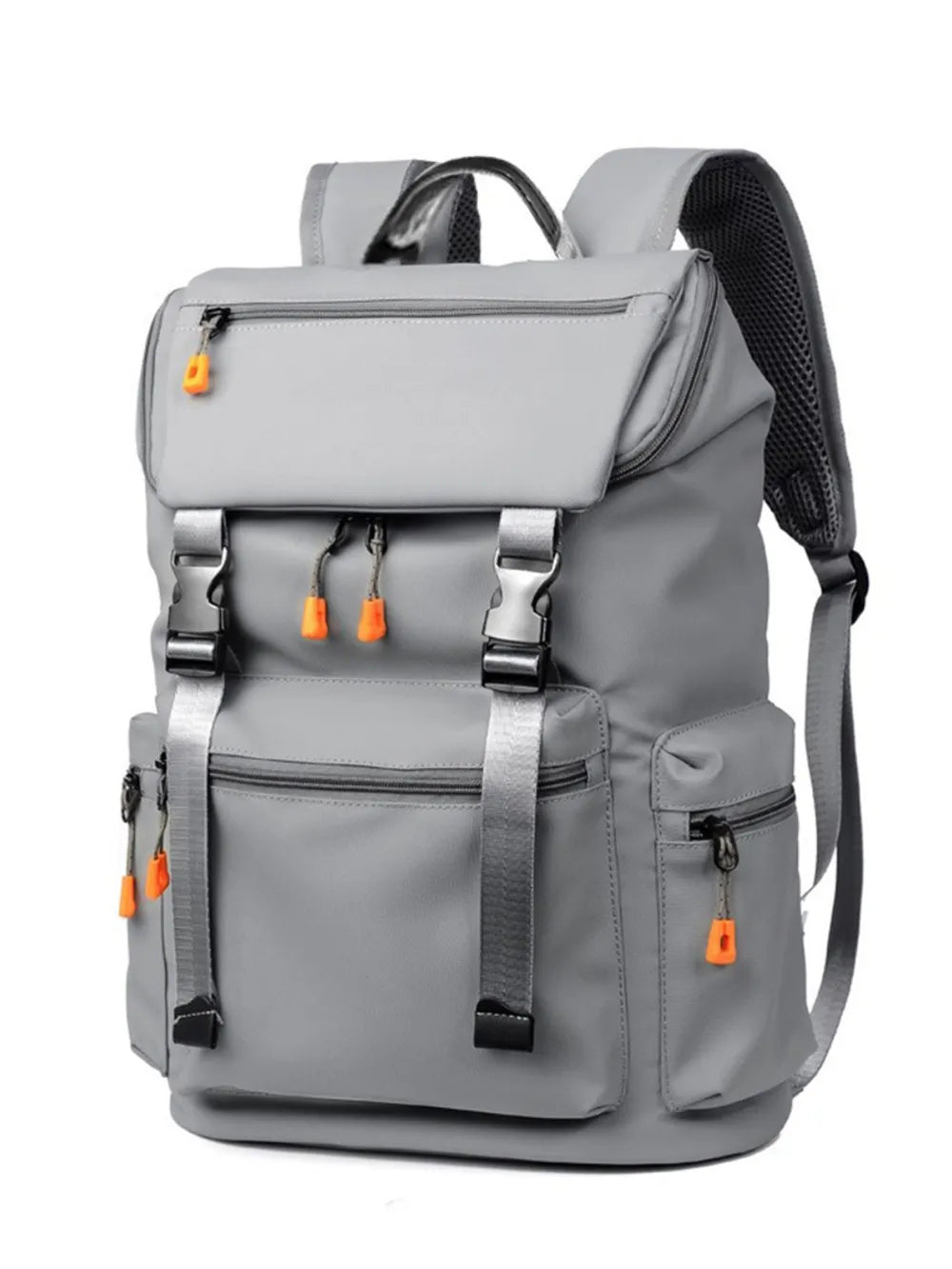 Oxford cloth multi pocket backpack side pockets