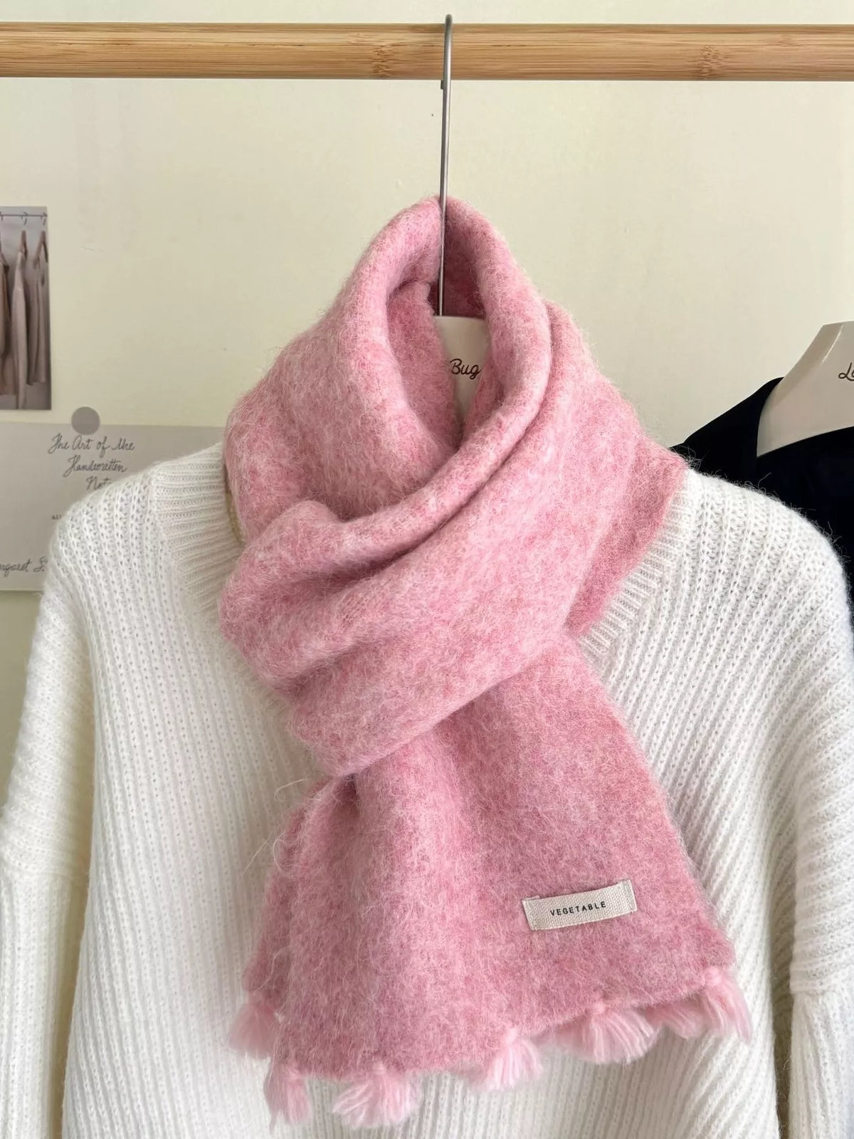Wool tassel scarf alternate color