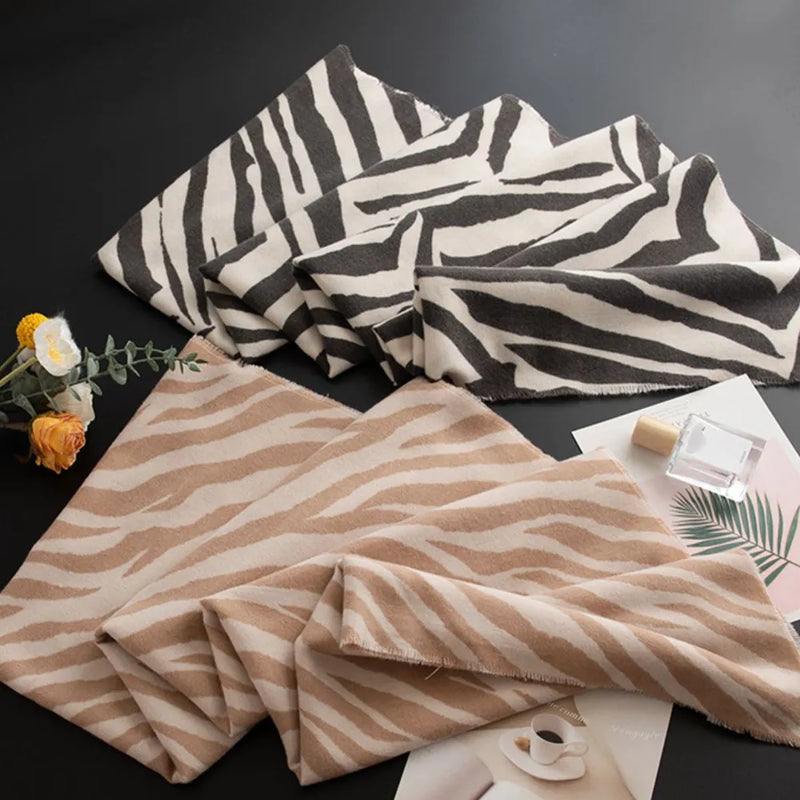 Animal print polyester scarf draped view