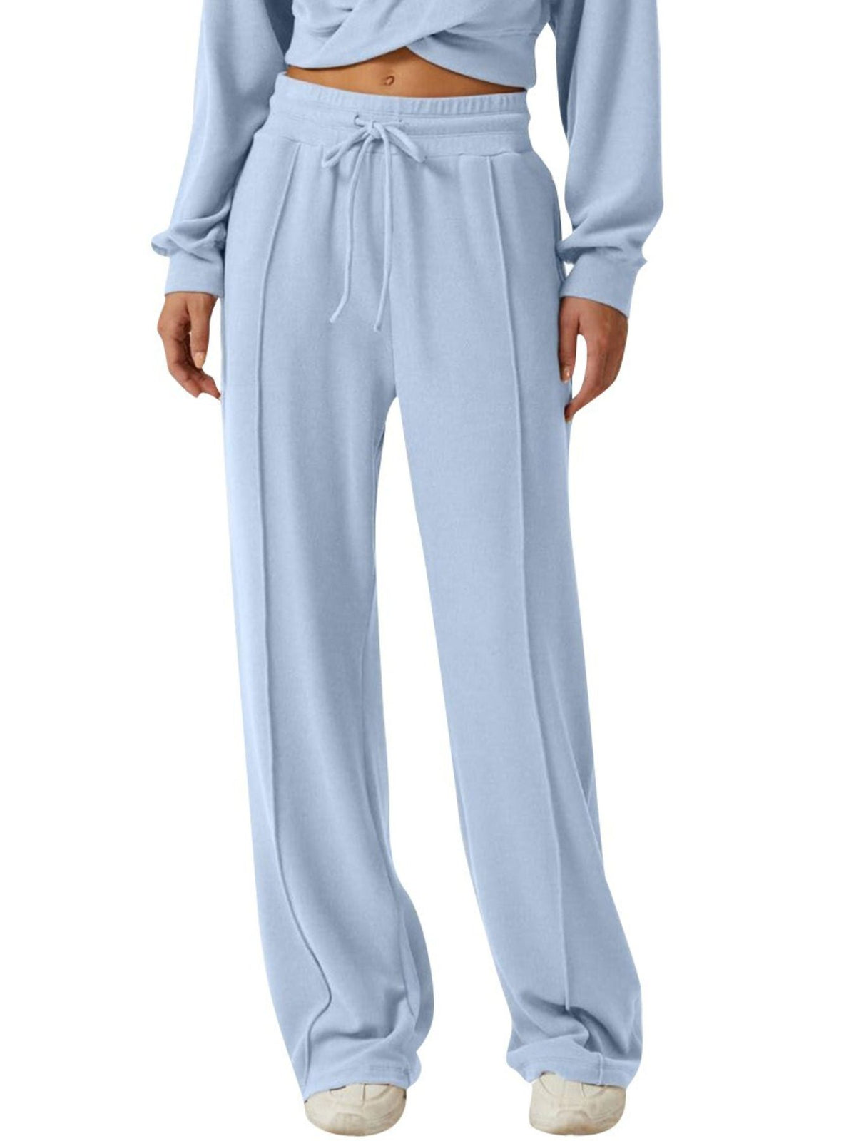 Twist Front Long Sleeve Top and Pants Set, view 9