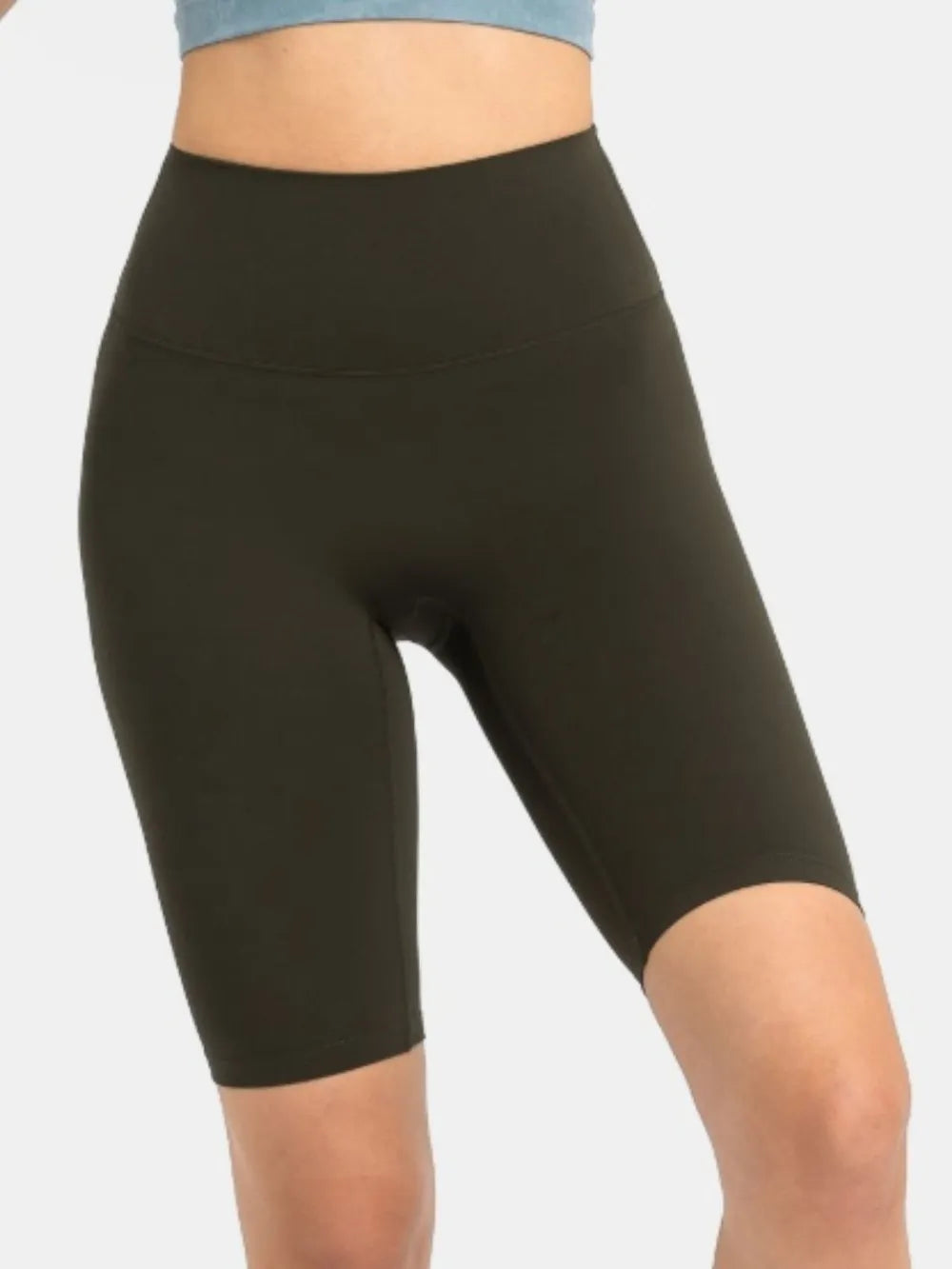 high rise wide waistband active shorts detail view 34