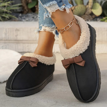 Cozy Winter Ankle Boots with Fleece Lining Black - Fashorio