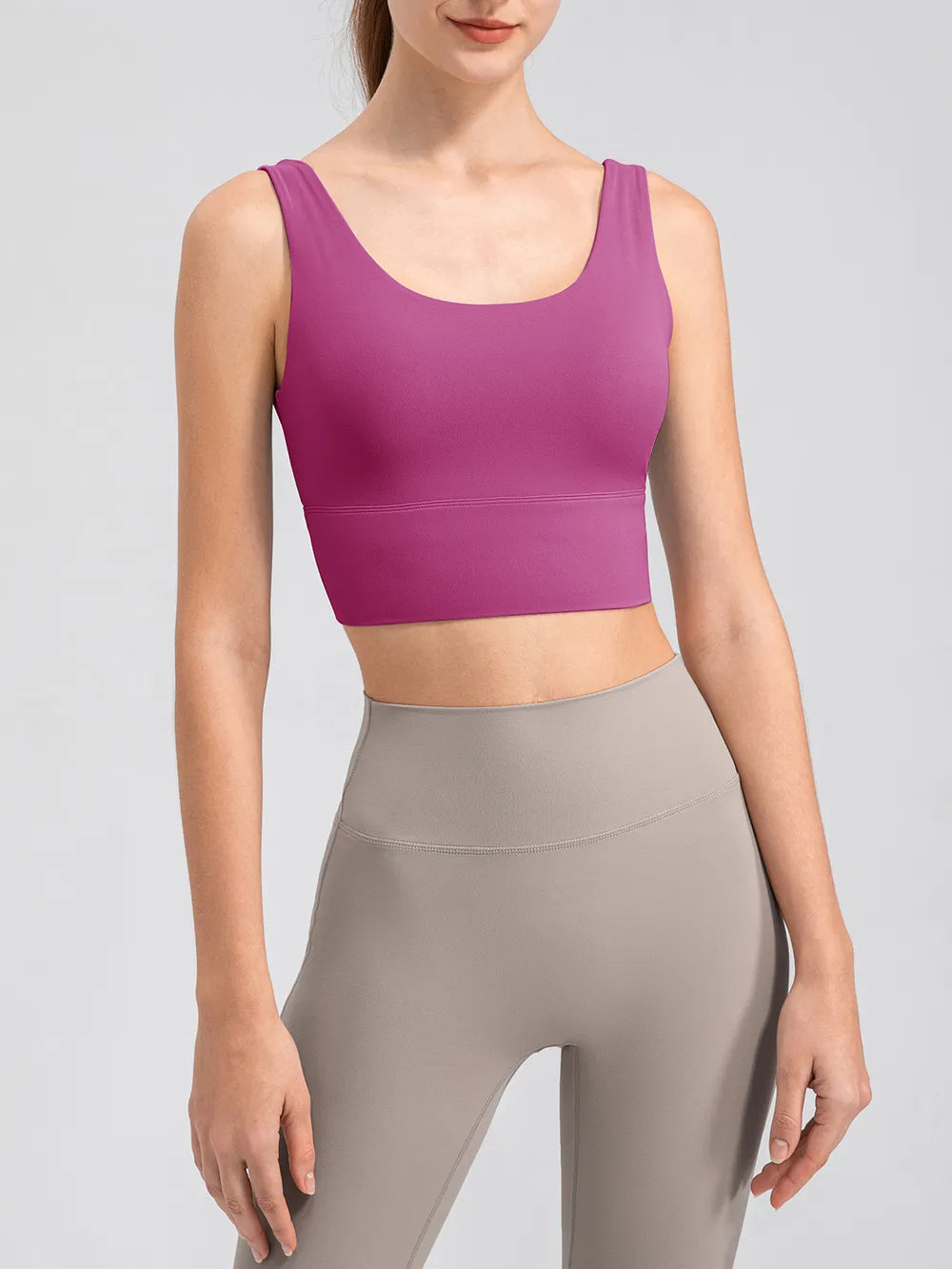 Scoop Neck Wide Strap Active Tank - Fashorio