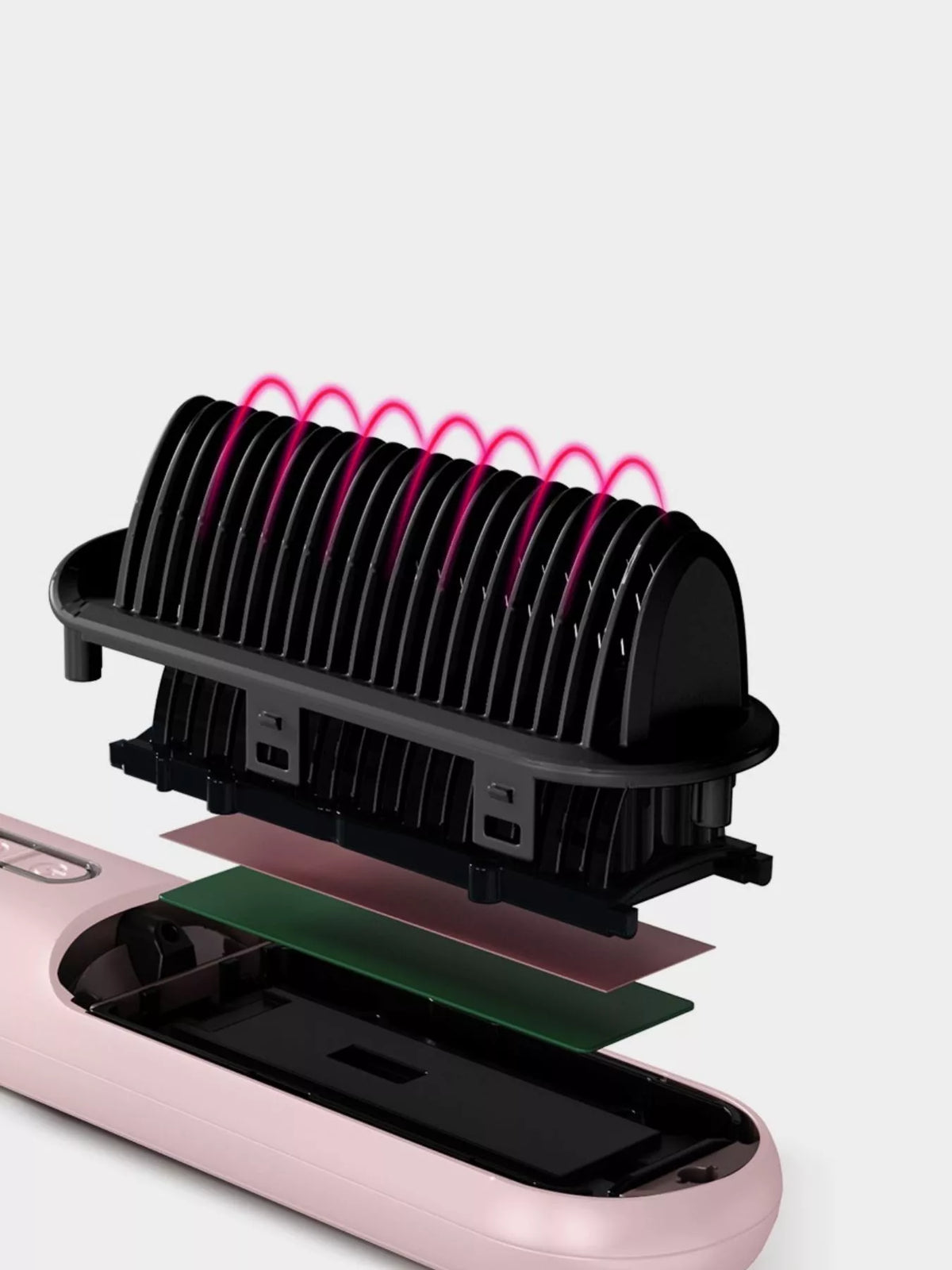 Dusty pink comb standing upright