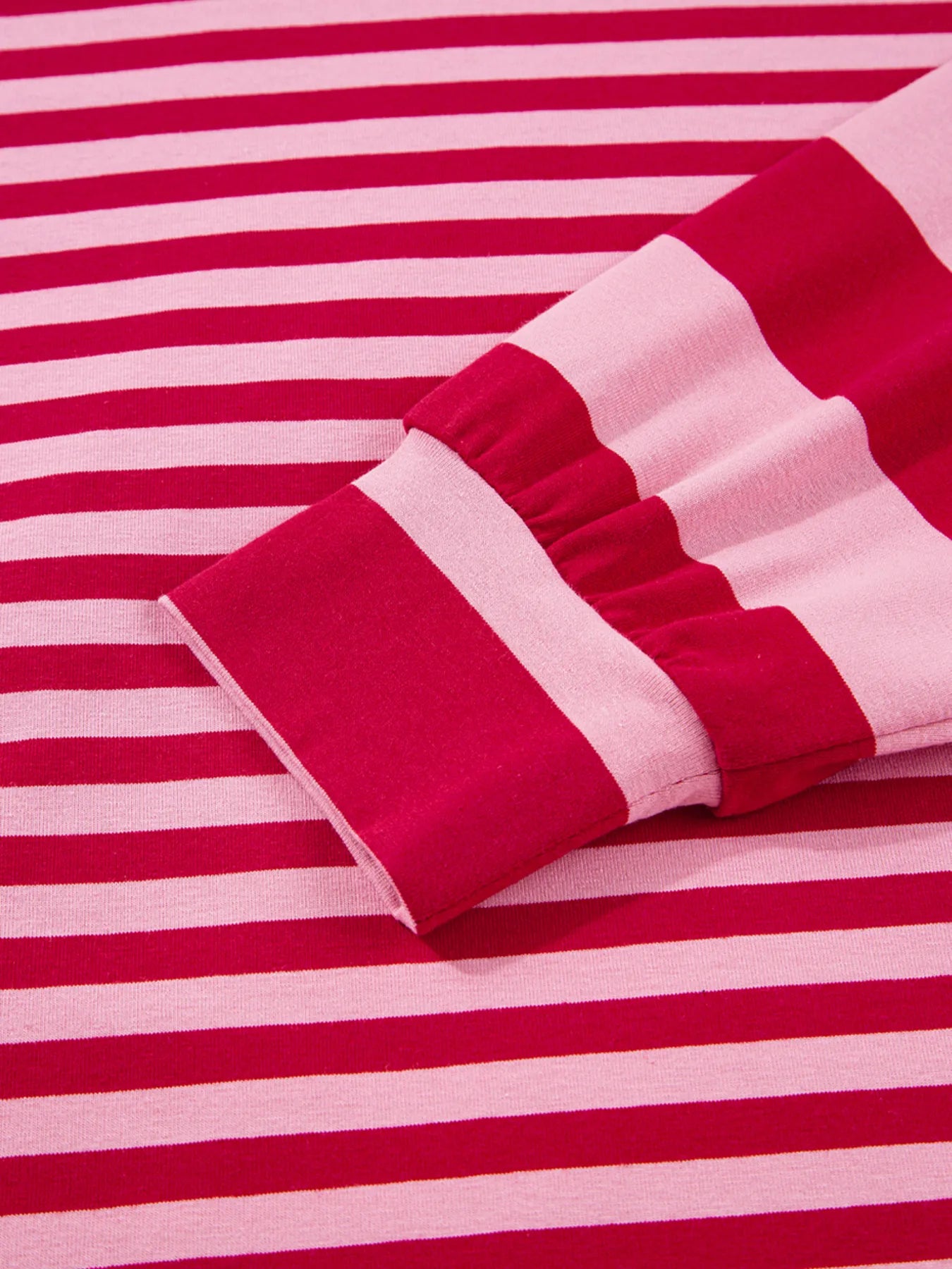 Striped Drop Shoulder V Neck Top - Fashorio