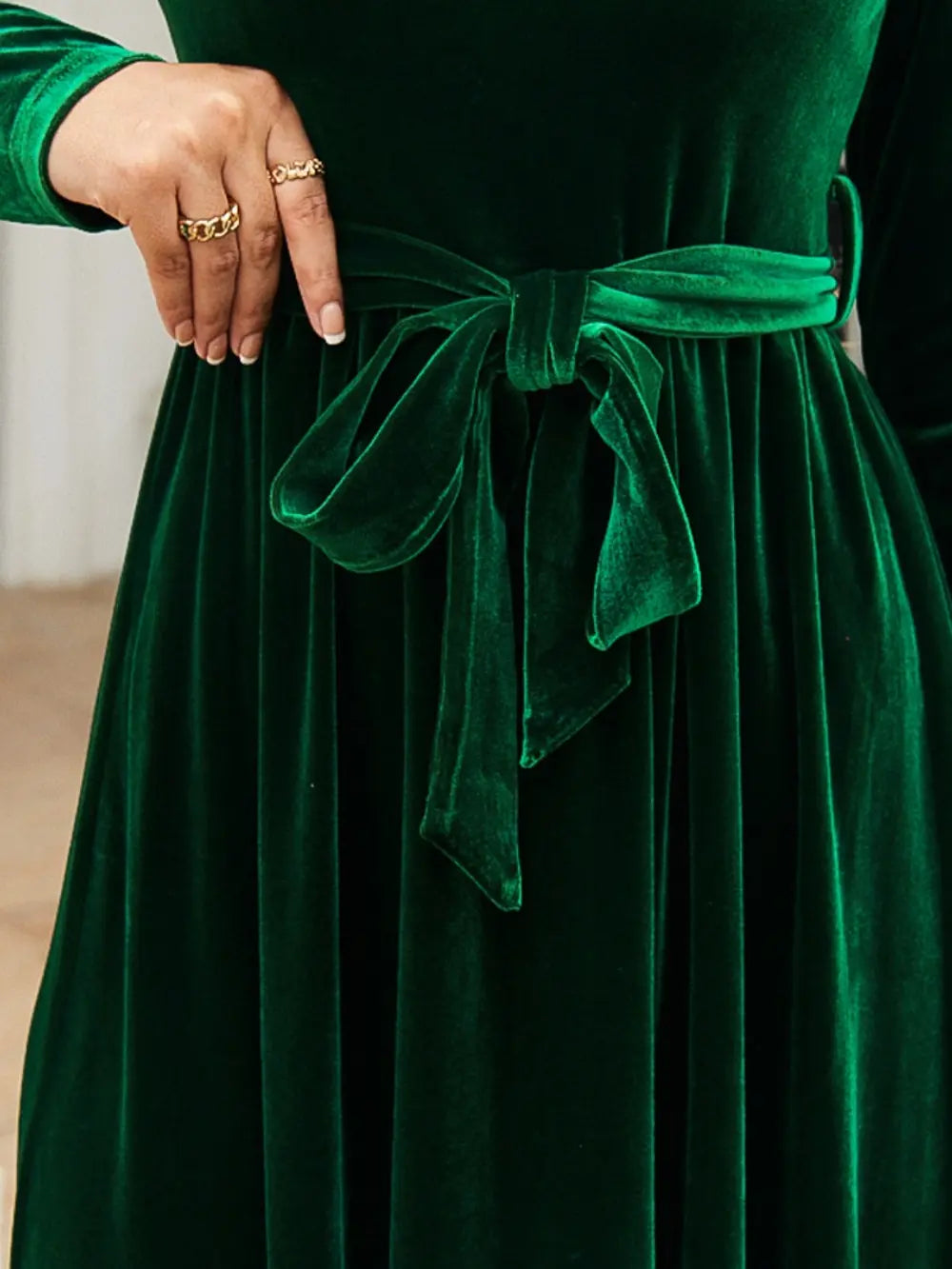 tie front long sleeve maxi dress back detail