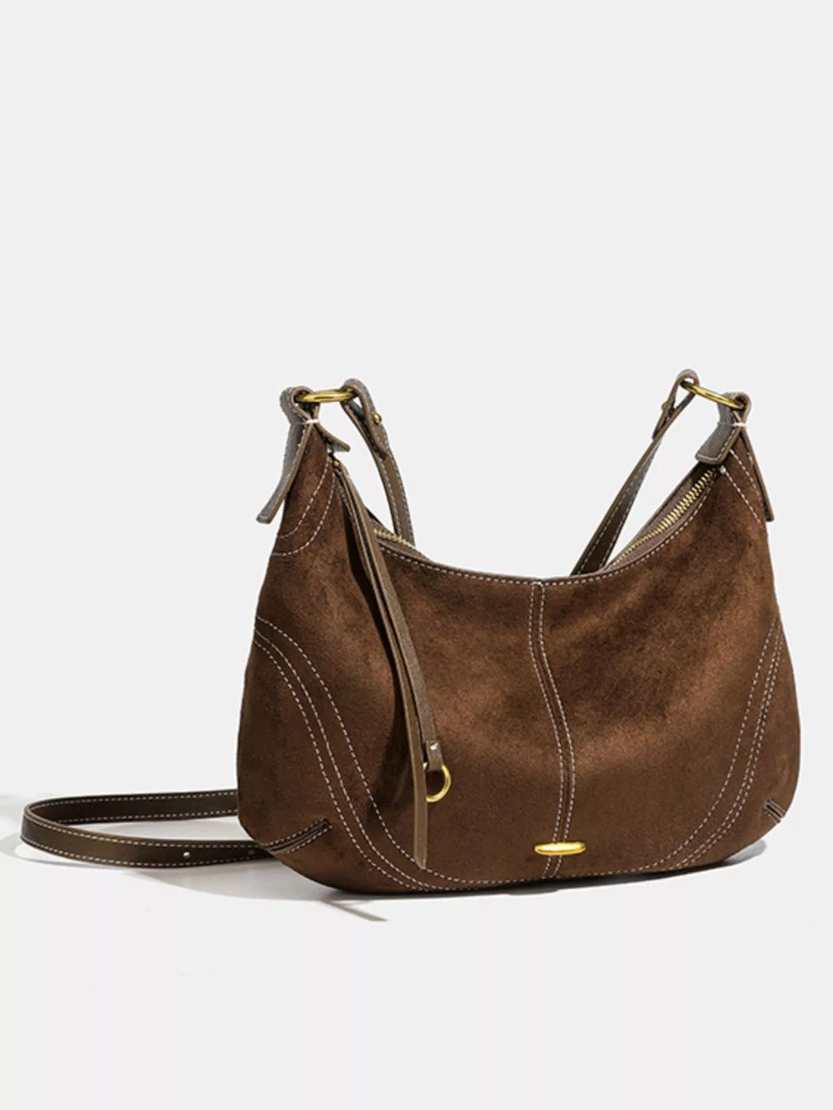 Suede hobo bag texture detail