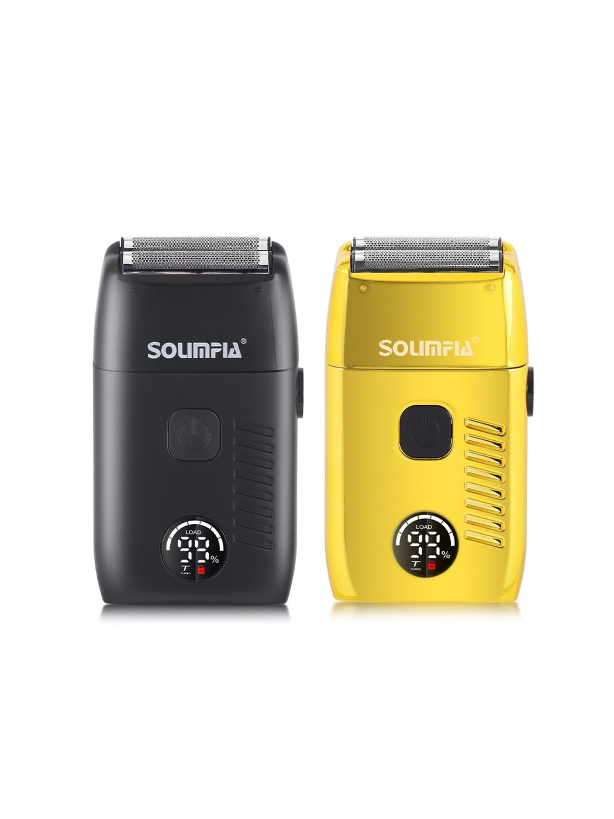 Portable electric shaver head close up