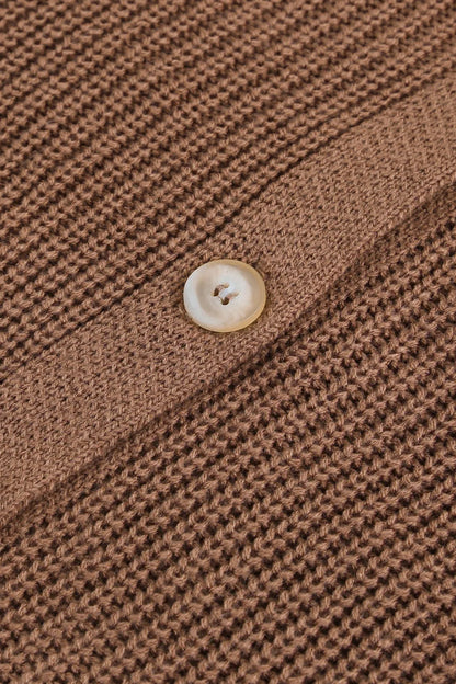Openwork V-Neck Button Up Cardigan - Fashorio
