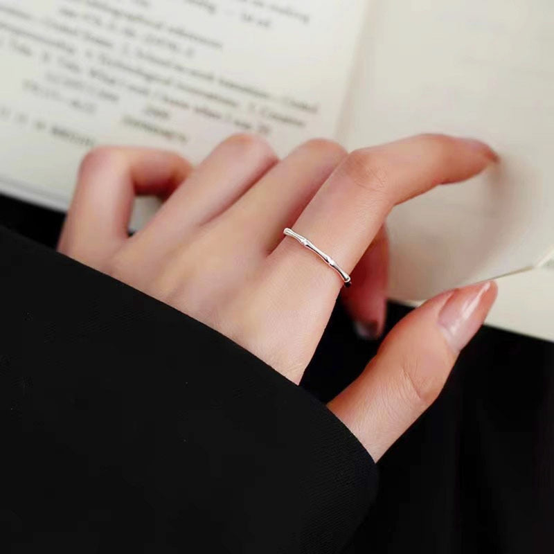 925 sterling silver branch open ring front view