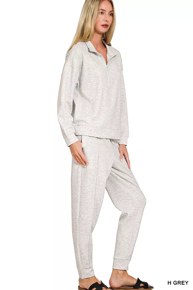 Scuba pullover and jogger two piece set side detail