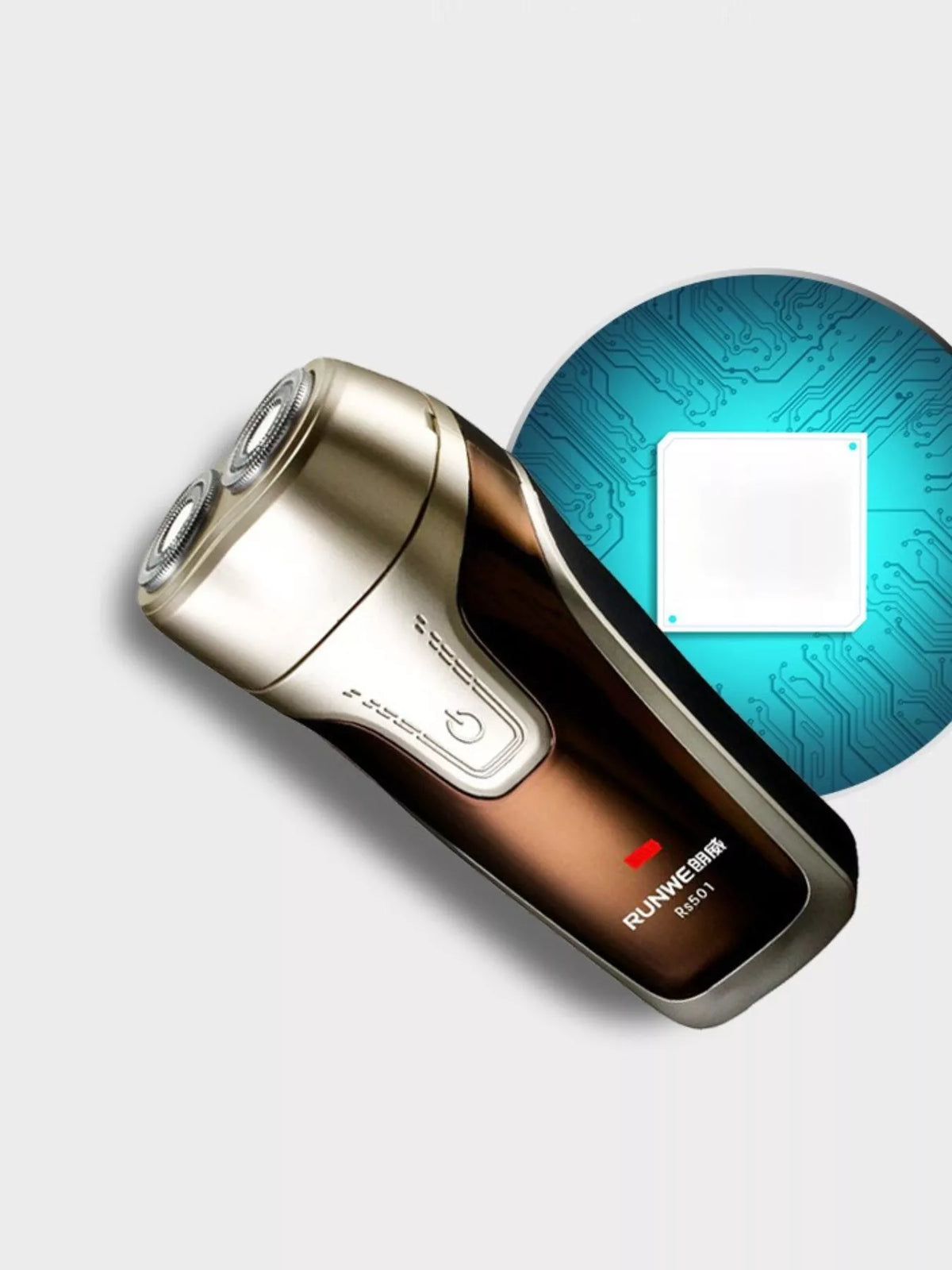 Rotary shaver three head detail