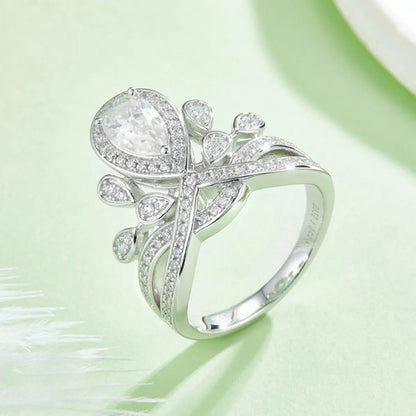 1 Carat Moissanite 925 Sterling Silver Ring White - Fashorio