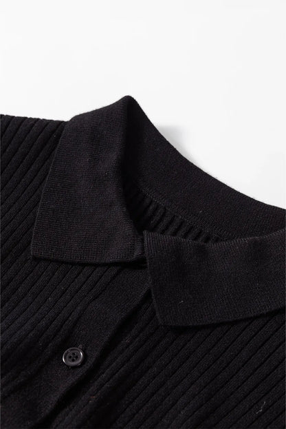 Button Up Collared Neck Cardigan - Fashorio