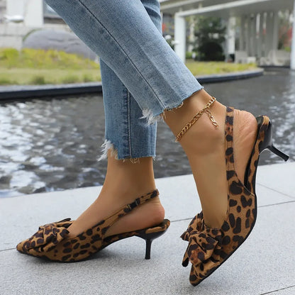 Bow Point Toe Kitten Heels Pumps - Fashorio
