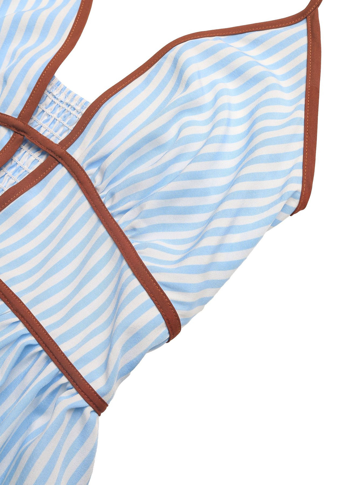 Striped maxi dress hemline detail