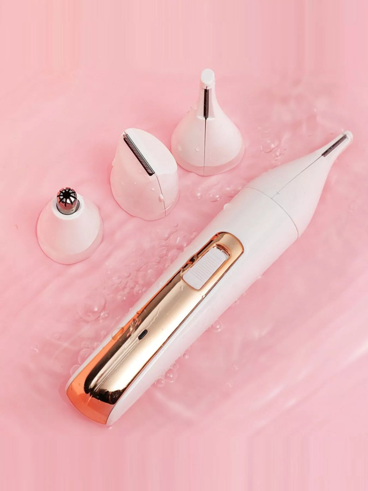 Woman using epilator for smooth skin