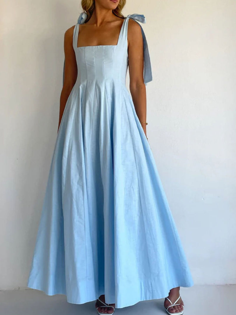 Gradient tie shoulder maxi dress front view