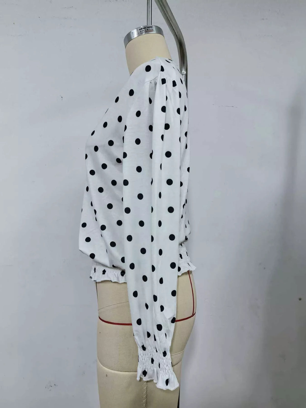 Detail of the smocked ruching on the body