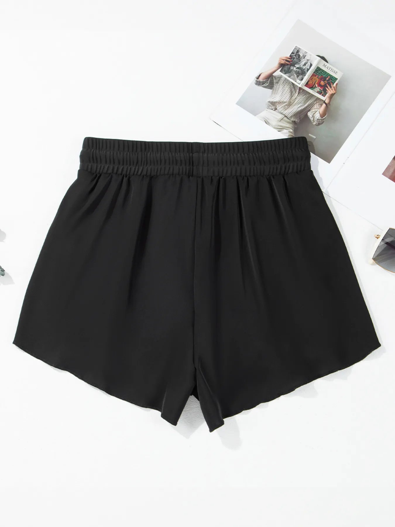 High Waisted Drawstring Swim Shorts - Fashorio