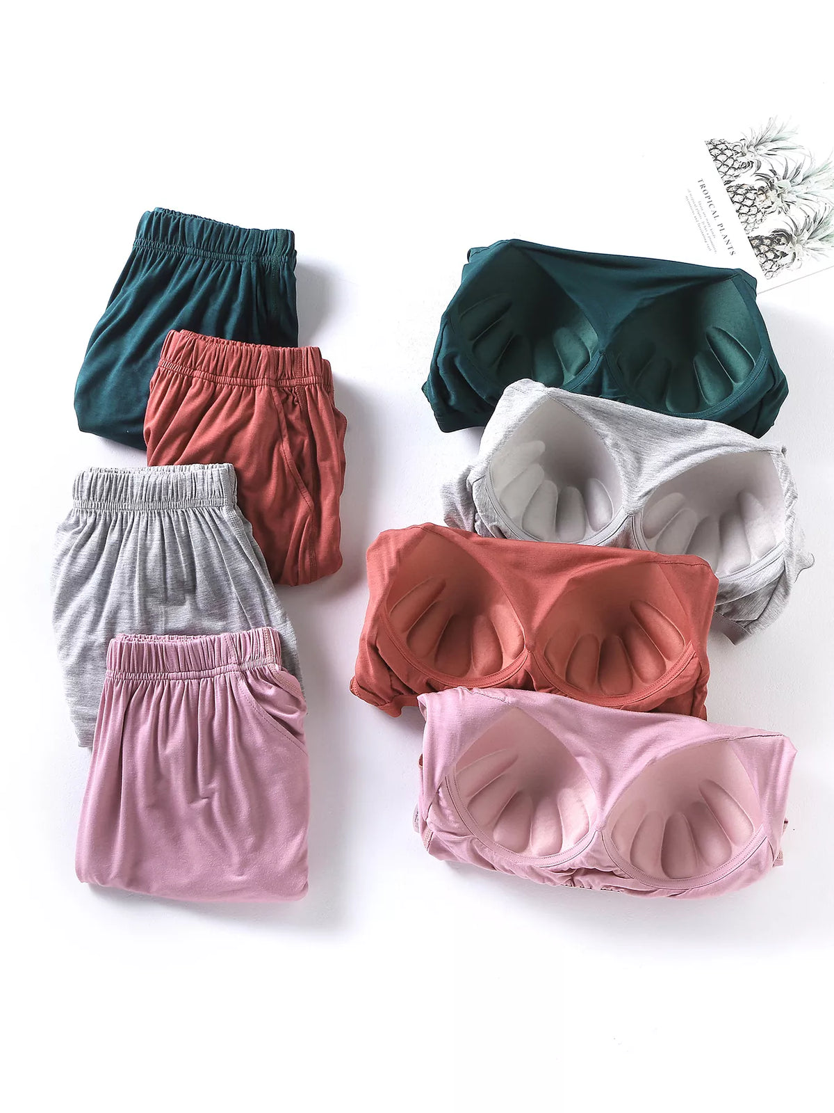 Plus Size Padded Modal Tee and Shorts Two Piece Set, view 16