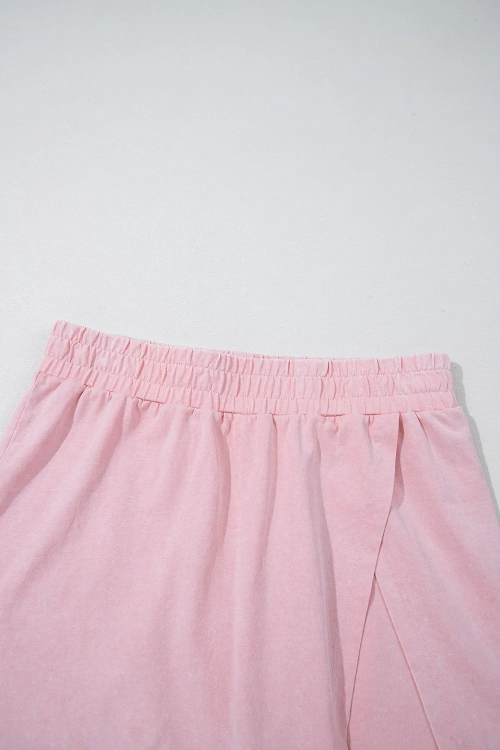 Mineral Wash Cotton Tank and Slit Skort Set in Blush Pink, view 10