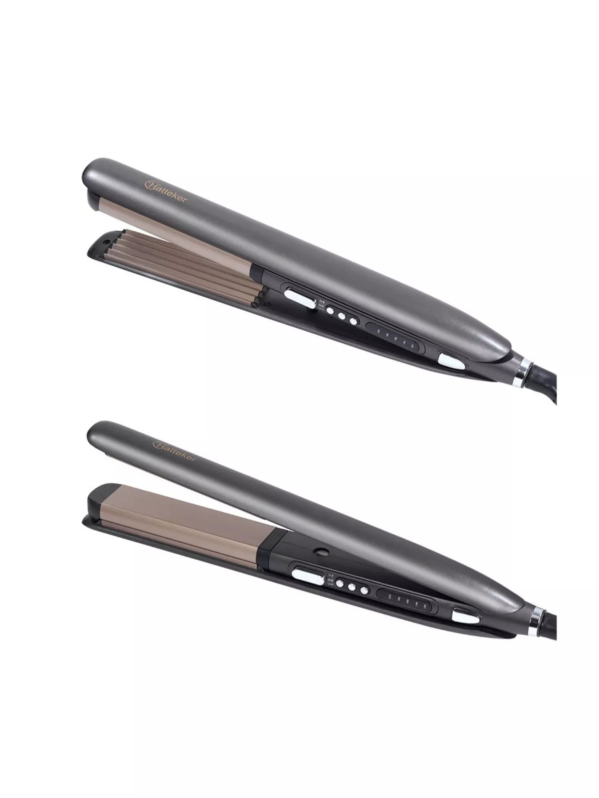 Hair straightener side profile in dark gray
