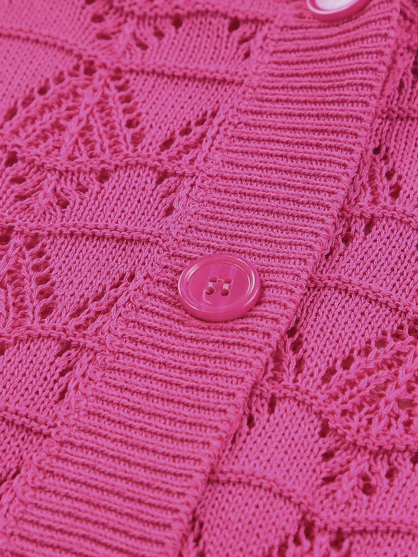 Buttoned Front Openwork Cardigan - Fashorio