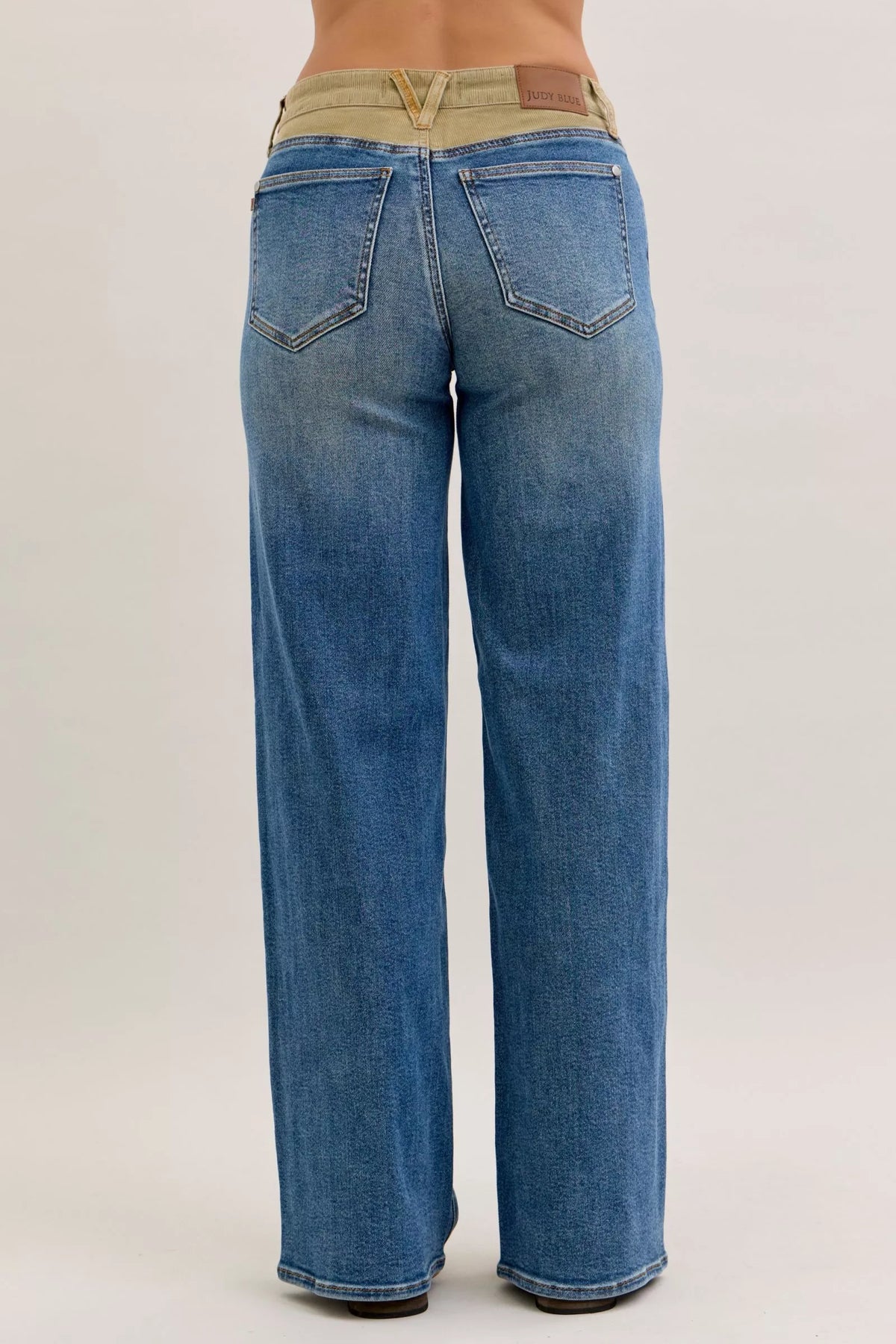 Judy Blue corduroy waistband detail