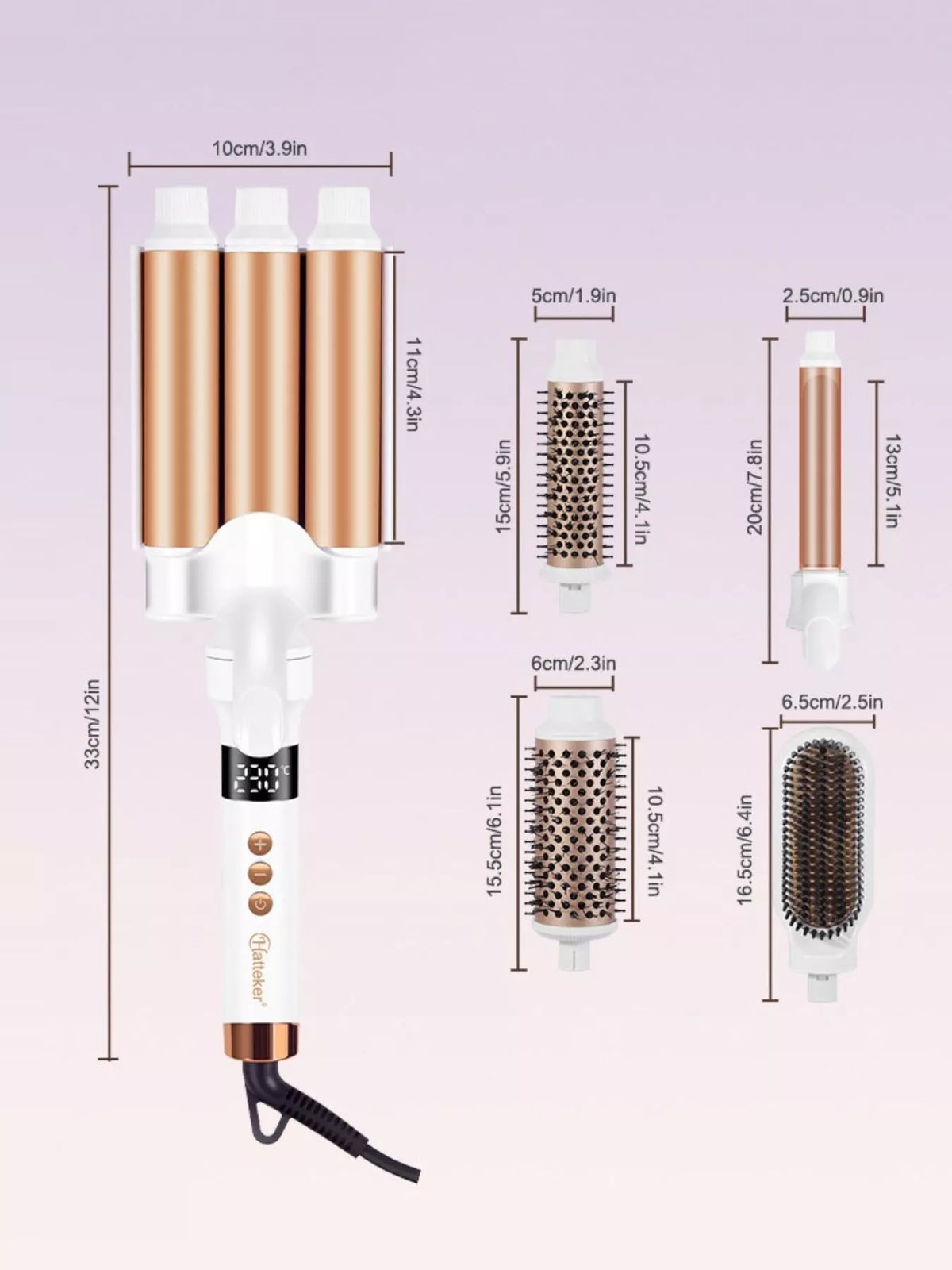 White curling iron with cord