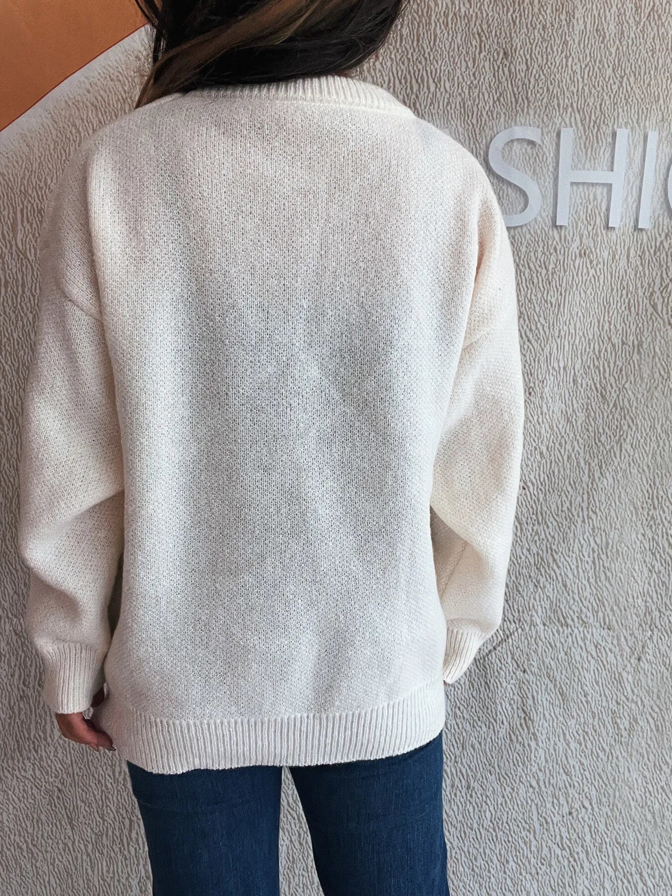 Cherry Round Neck Long Sleeve Sweater - Fashorio