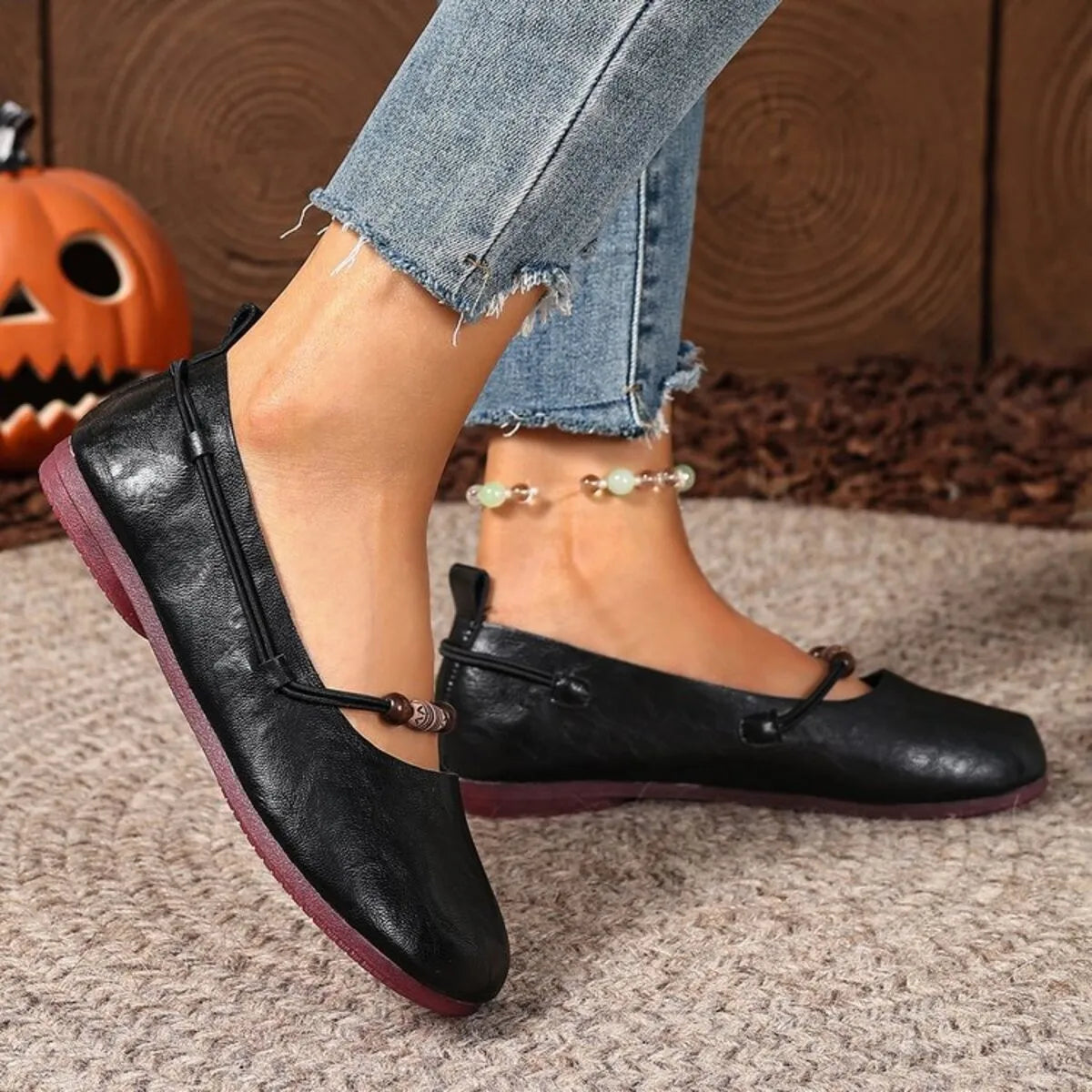Round Toe Flats Slip-Ons - Fashorio