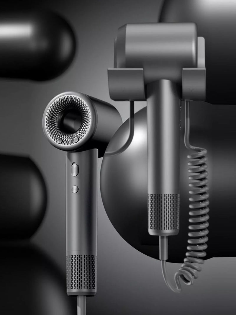 Dark gray high speed hair dryer full view