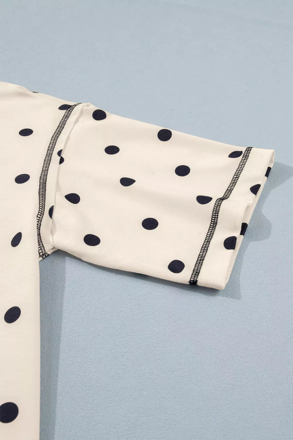 Polka dot print fabric close up