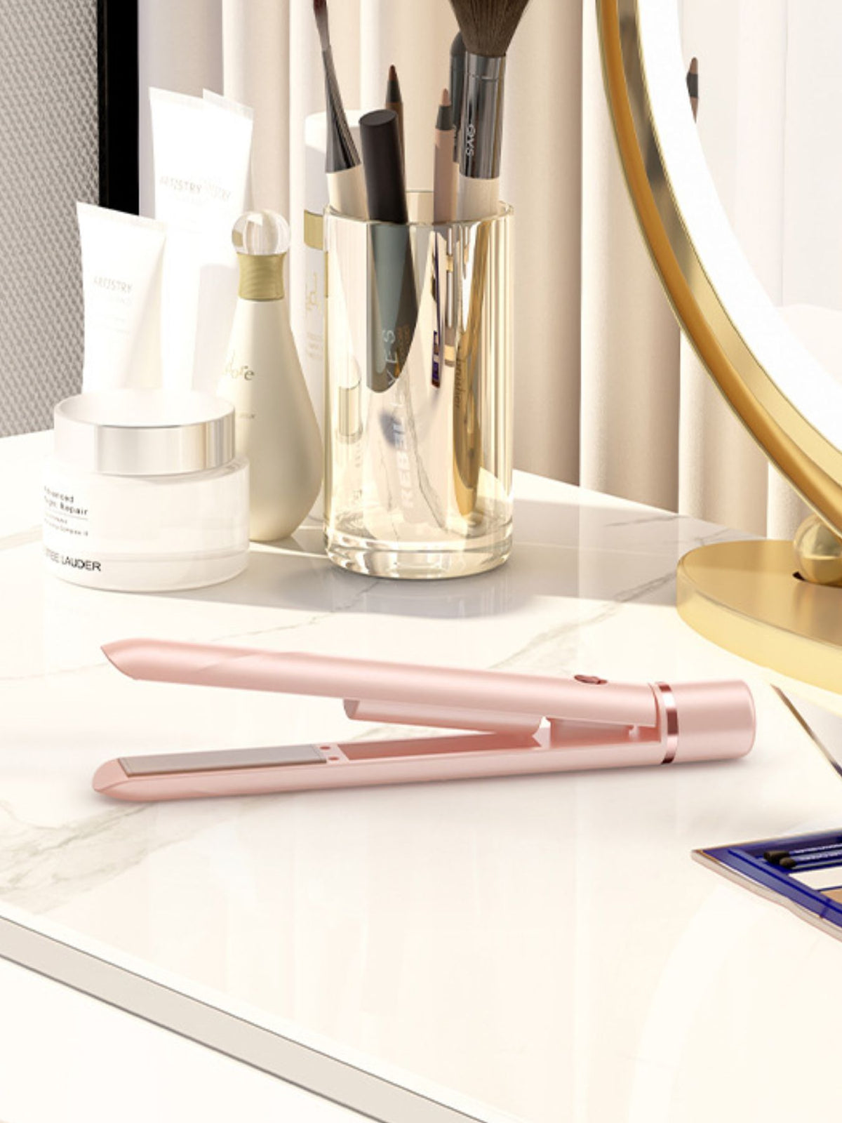 Hair straightener control button detail
