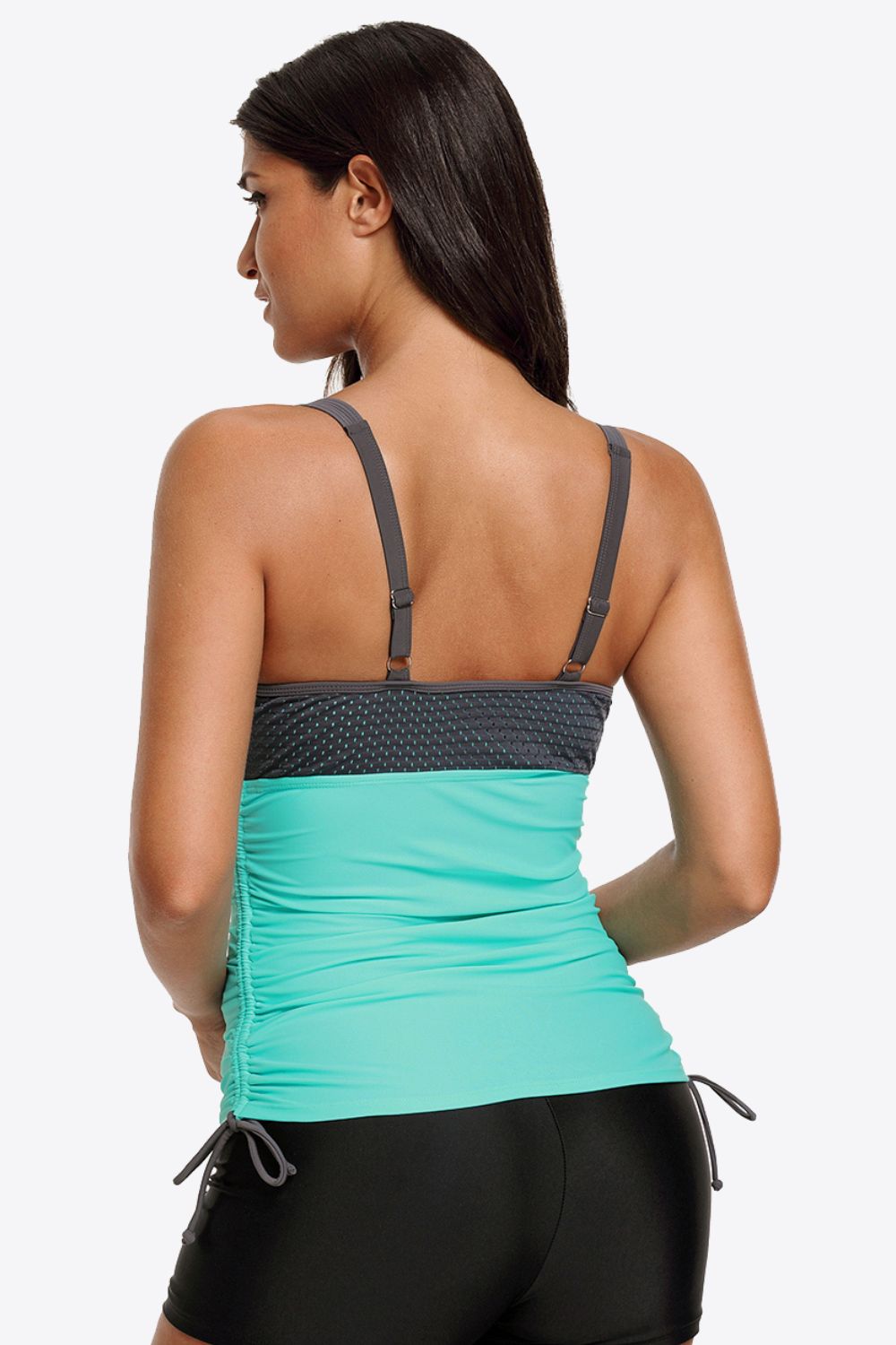 Contrast Sweetheart Neck Swim Cami - Fashorio