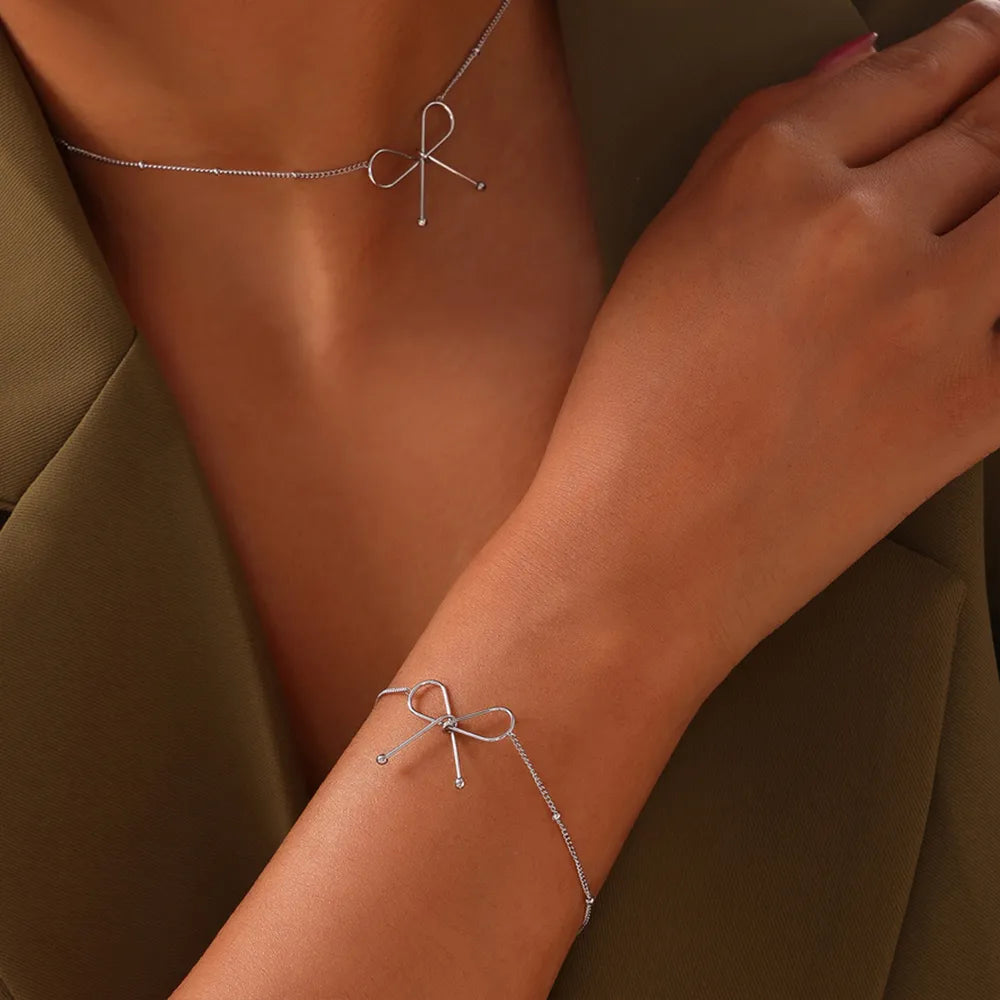 Titanium Steel Bow Bracelet - Fashorio