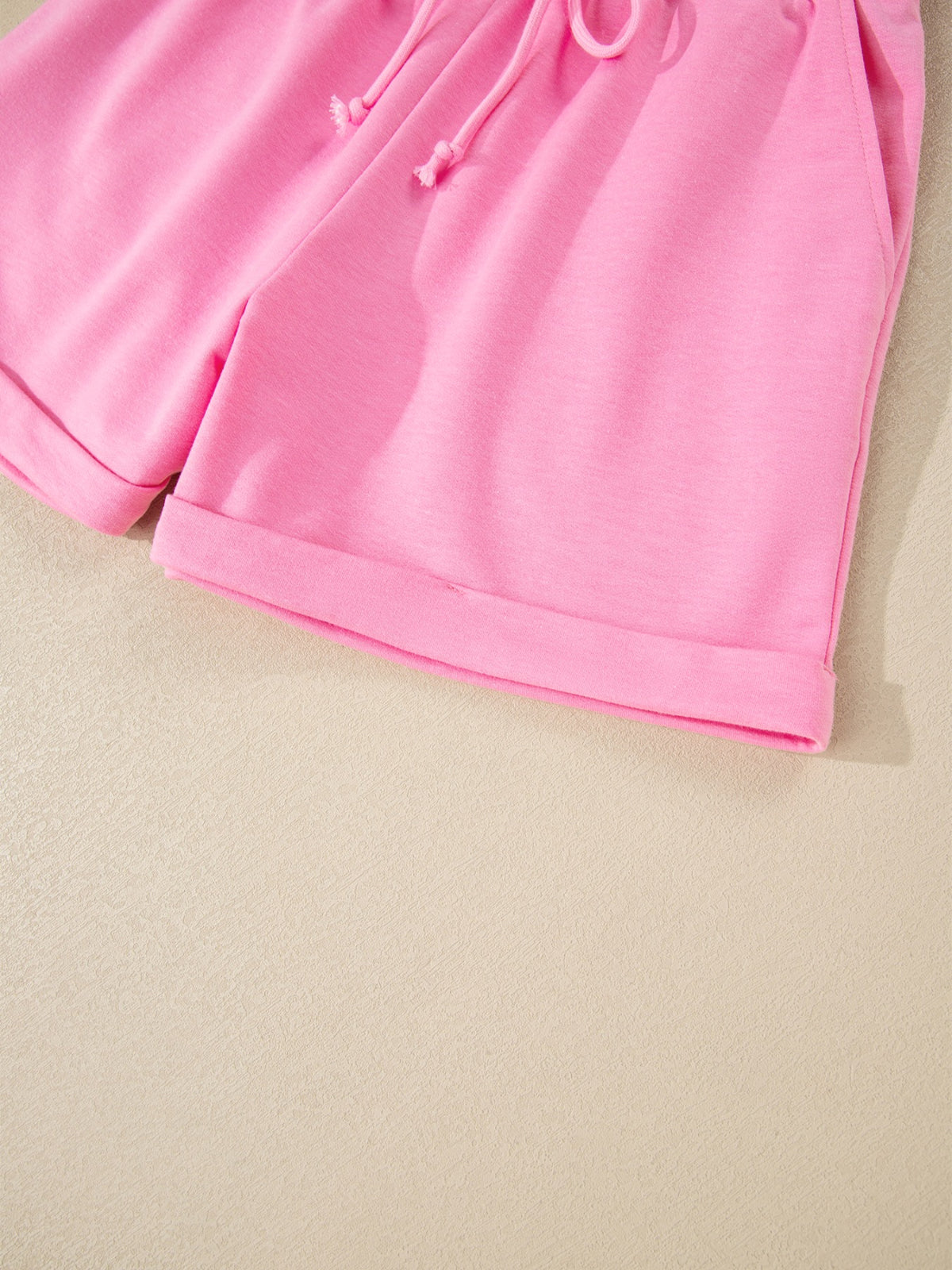 Short sleeve set fabric texture detail