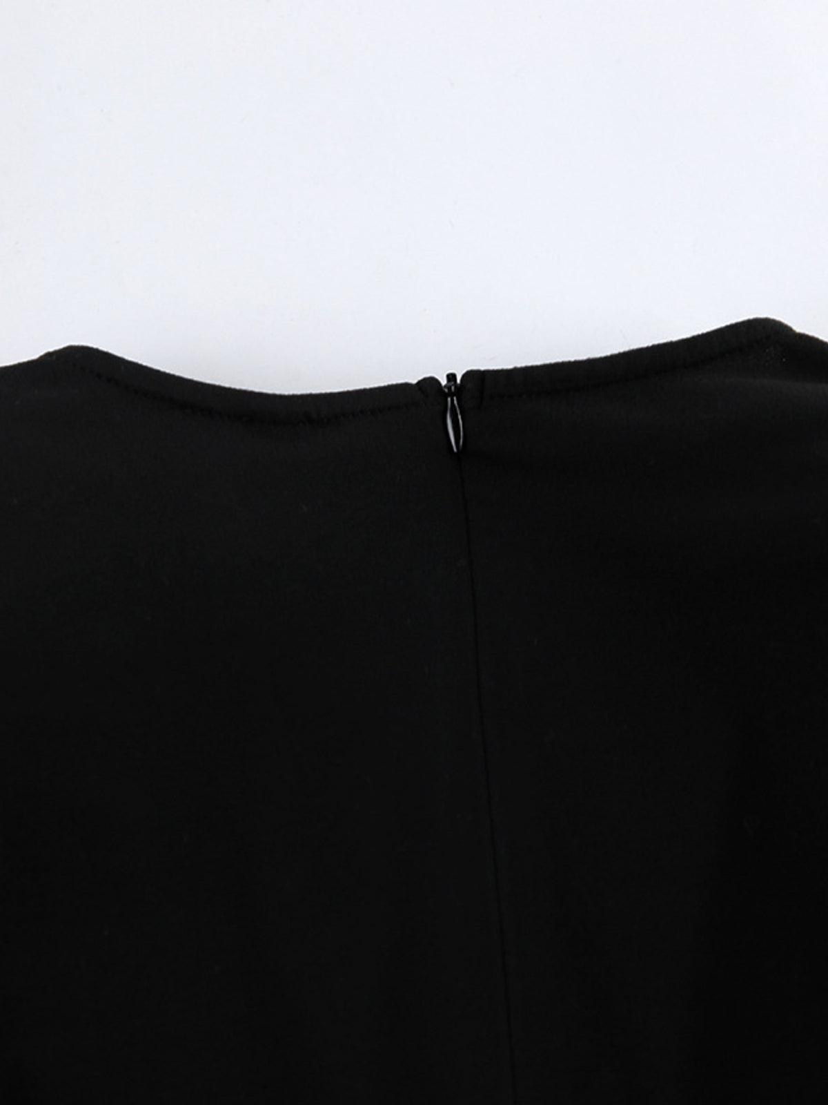 Black slit sleeveless round neck maxi dress sleeve detail