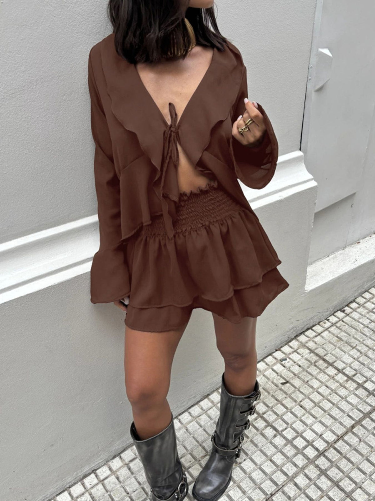 Ruffle top and skirt full outfit