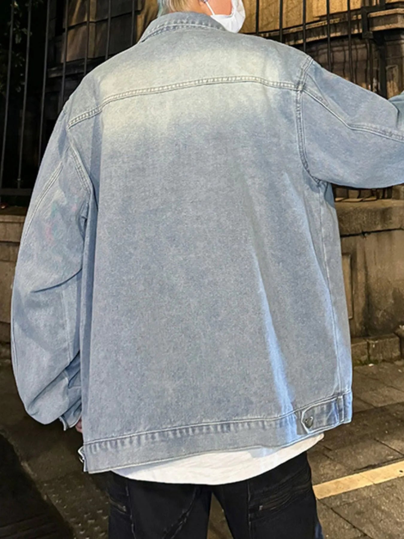 Men's Full Size Zip Up Long Sleeve Denim Jacket Plus Size - Fashorio
