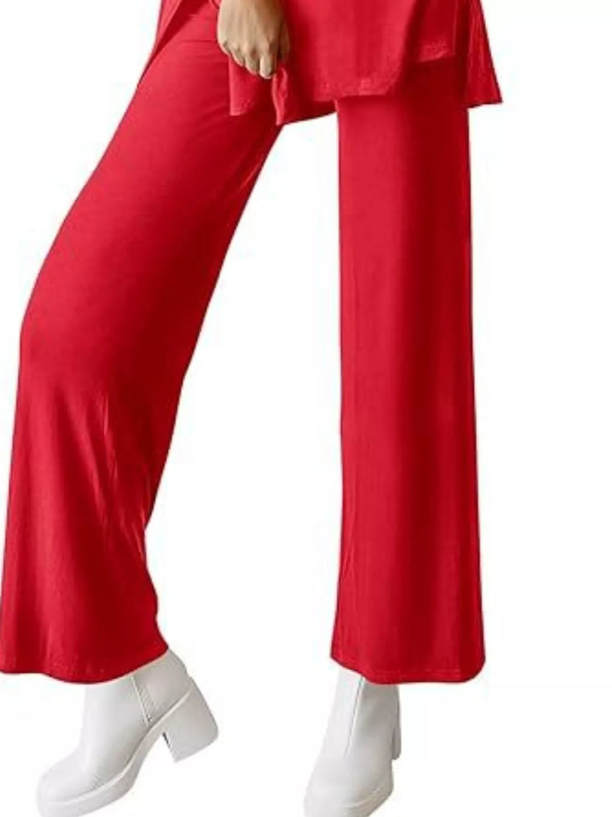 Relaxed Fit Round Neck Top and Pants Set, view 22