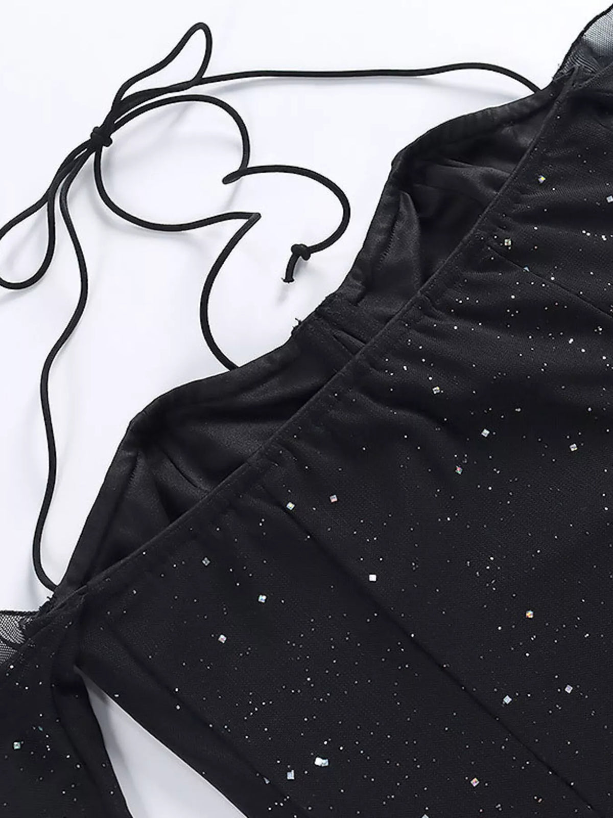 glitter long sleeve mini dress sleeve detail