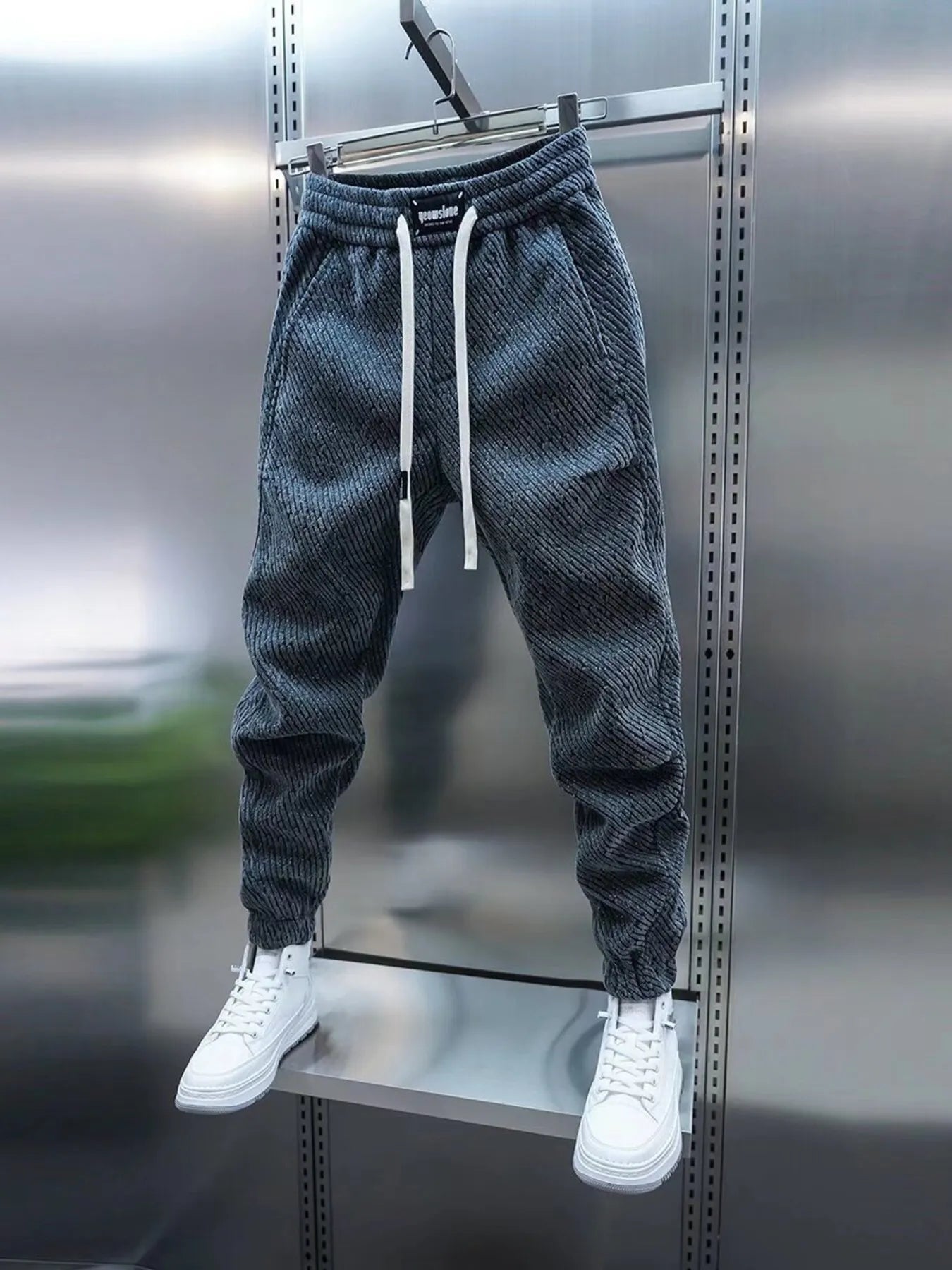 Men's Plus Size Casual Drawstring Joggers Grey - Fashorio