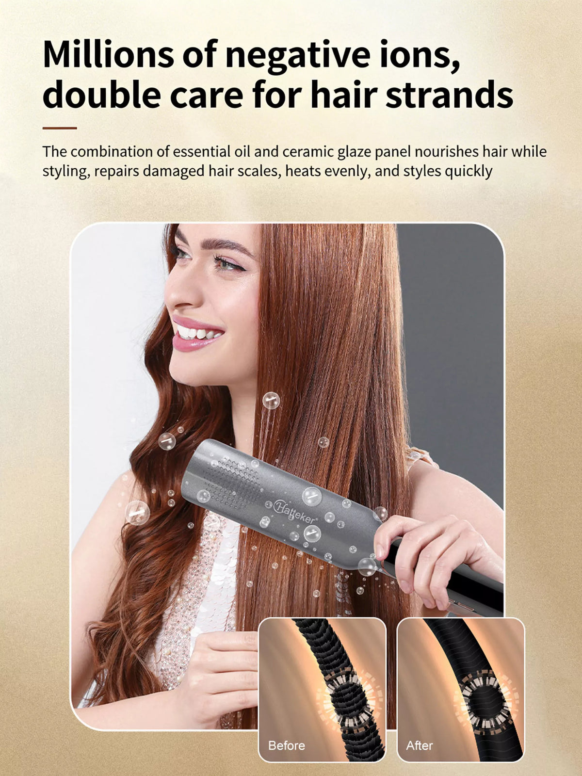 Hair iron temperature control display
