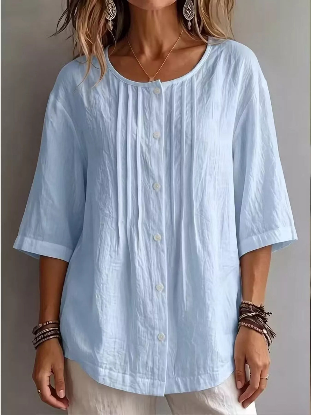 Round neck blouse color option view
