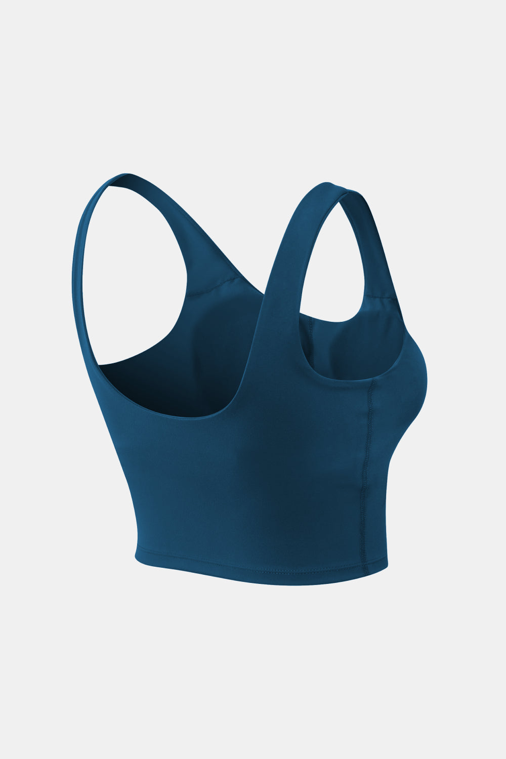 cropped scoop neck active tank close up detail