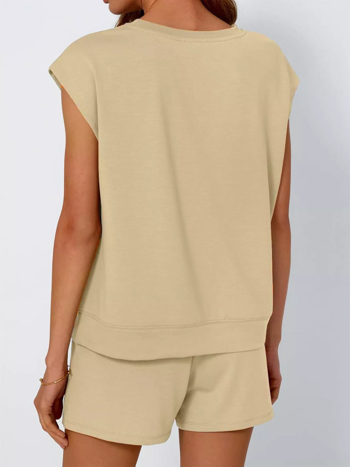 Casual Solid T-Shirt and Shorts Set, view 18
