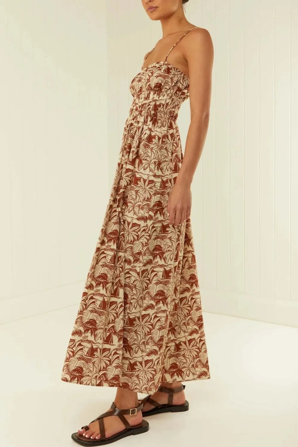 Ruched cami dress side view